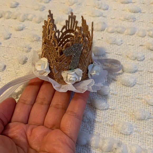 Baby girl birthday crown headband - Picture 2 of 3